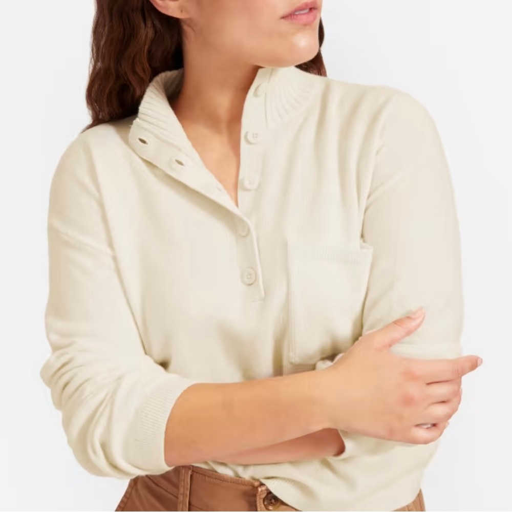 Everlane ReCashmere Button Mockneck